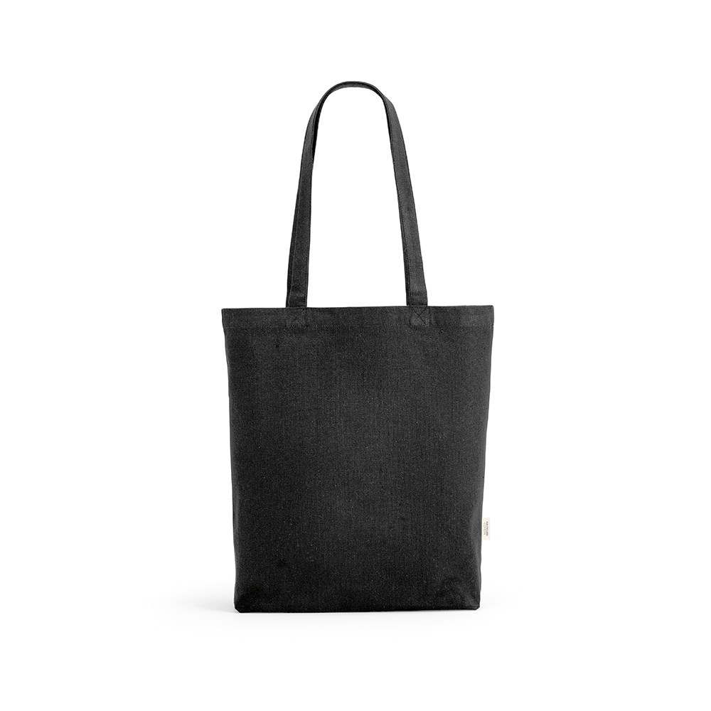 Annapurne Einkaufstasche recy.Baumwolle (180 g/m²). Mit Bodenfalte - Schwarz