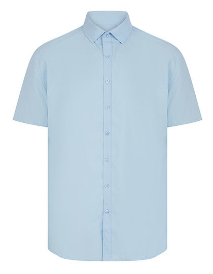 Henbury - Men´s Short Sleeved ´Cotton Feel´ Coolplus® Shirt - Light Blue