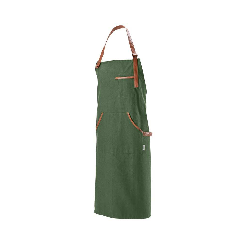 Goya Schürze aus recy.Baumwolle 300 g/m² mit rPU-Details - Armeegrün
