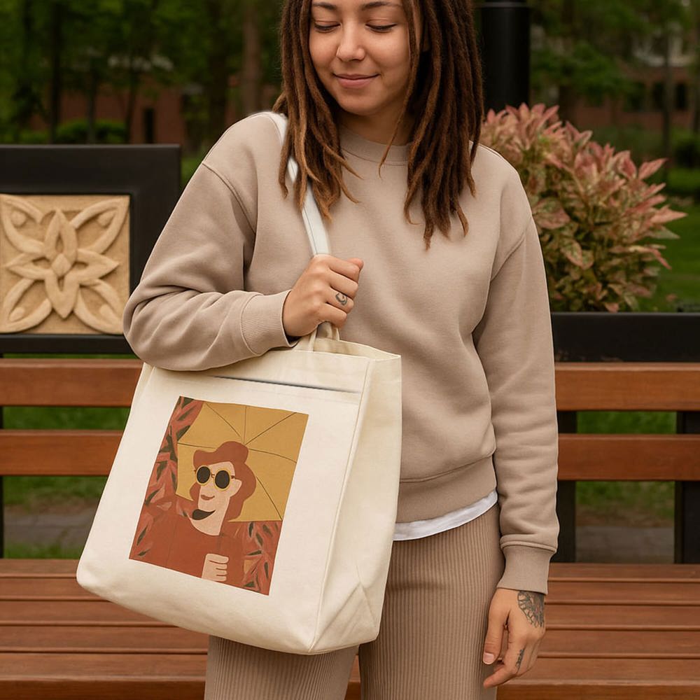 Baumwoll-Tragetasche mit Reißverschluss OEKO-TEX® 39 x 24 x 34cm 320g/m²