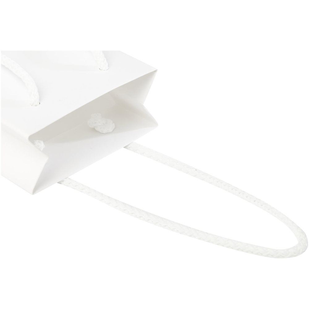 Handgefertigte 170 g/m² Integra-Papiertüte mit Kunststoff Kordelgriffen – 9,5 × 4 × 17 cm