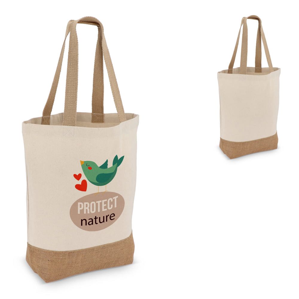 Baumwoll-Jute Tragetasche OEKO-TEX® 41 x 13 x 41cm 320g/m²