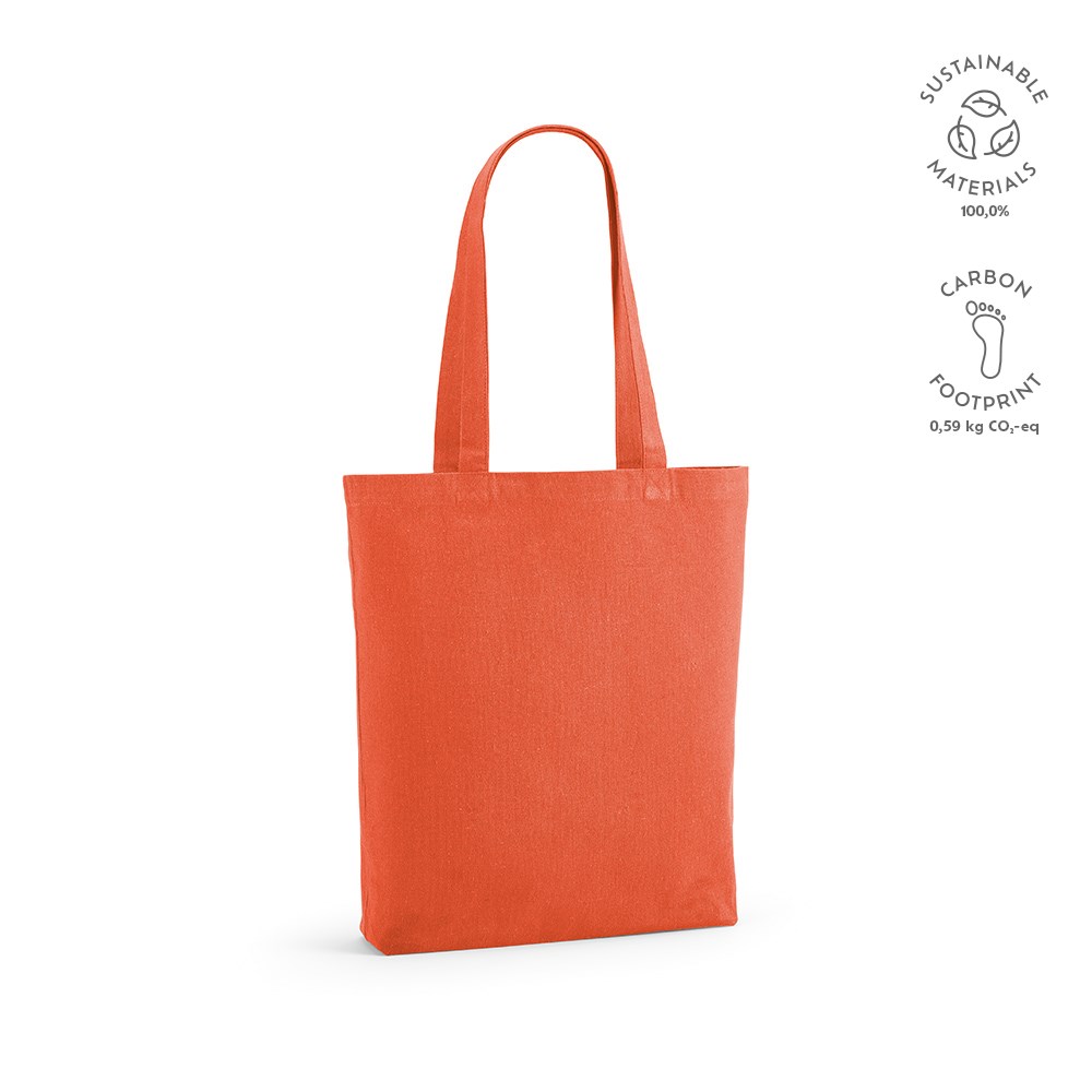 Annapurne Einkaufstasche recy.Baumwolle (180 g/m²). Mit Bodenfalte - Orange