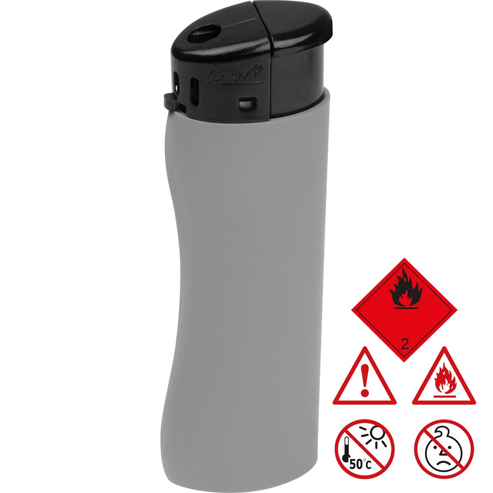 Elektronik Feuerzeug, ergonomisch ANATOL - silbergrau