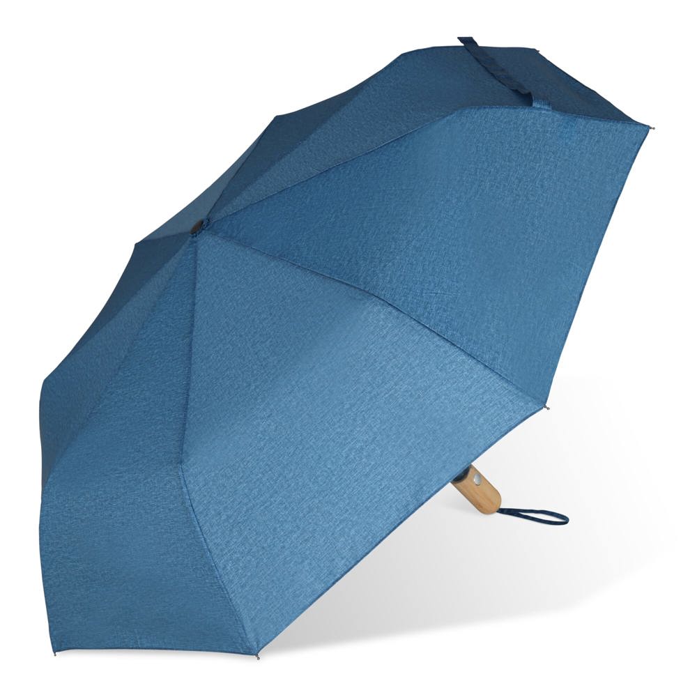 21” faltbarer Regenschirm aus R-PET -Material mit Automatiköffnung - dunkelblau
