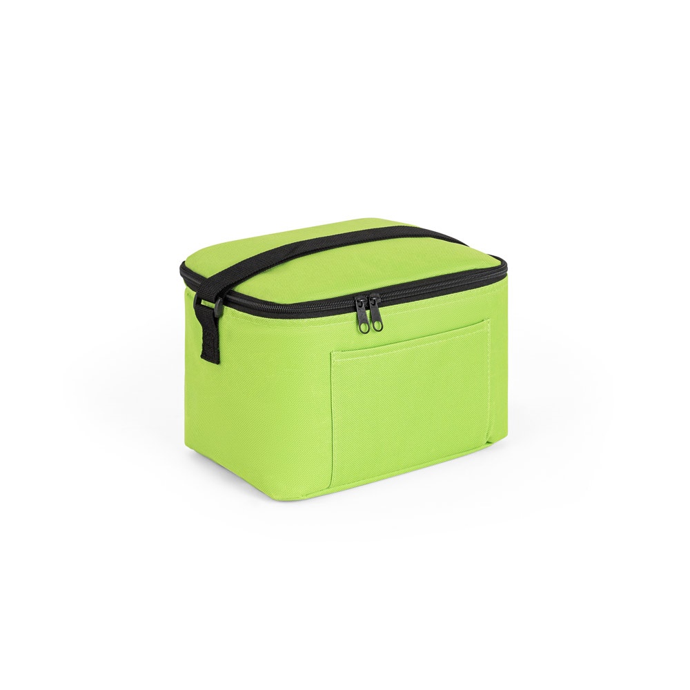 CANCUN. Kühltasche aus recyceltem 600D-Polyester mit verstellbarem Gurtband 7 L - Hellgrün