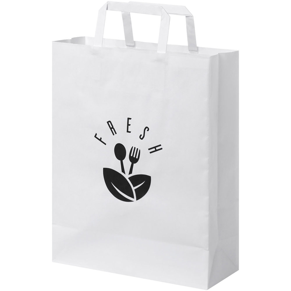 Kraftpapiertasche 80-90 g/m² mit flachen Griffen – 25 × 11 × 31 cm
