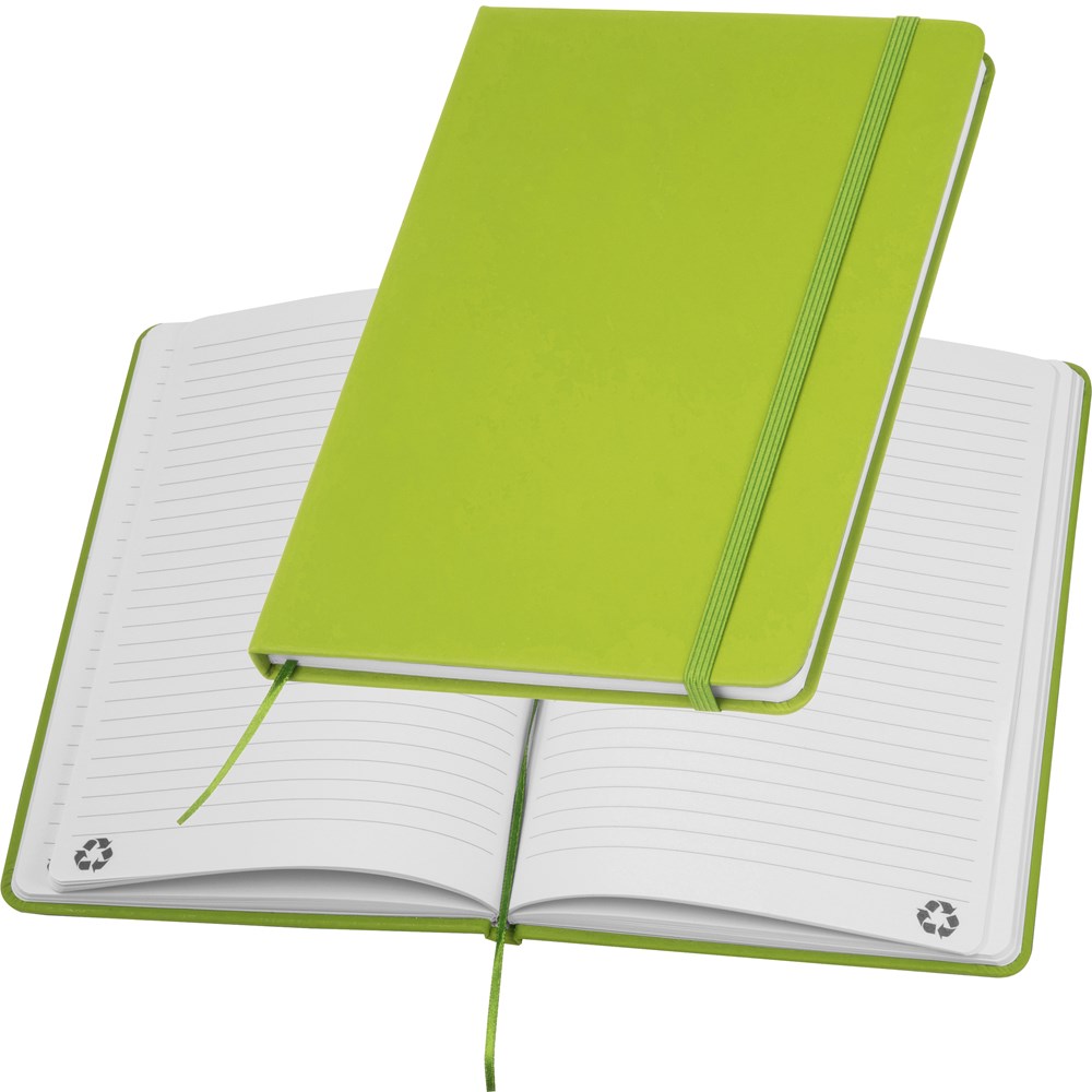 A5 Notizbuch aus recyceltem Papier DOMINIK - apfelgrün
