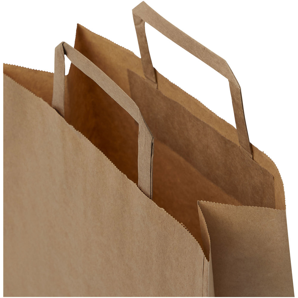 Kraftpapiertasche 80-90 g/m² mit flachen Griffen – 25 × 11 × 31 cm