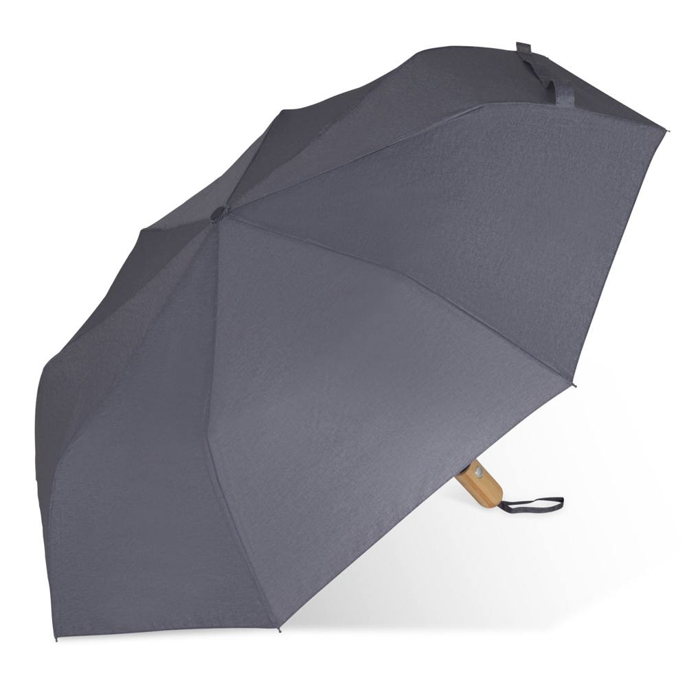 21” faltbarer Regenschirm aus R-PET -Material mit Automatiköffnung - grau