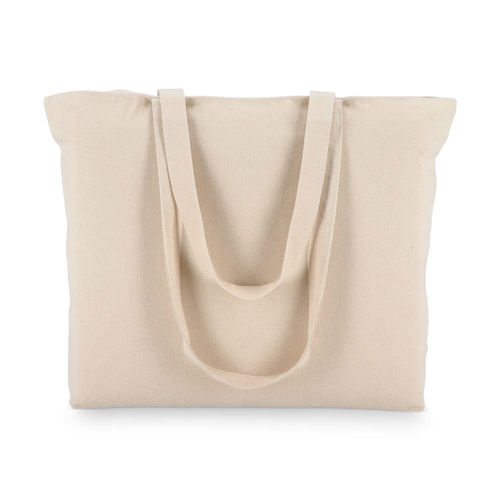 Baumwoll-Tragetasche mit Reißverschluss OEKO-TEX® 47 x 11 x 35cm 320g/m²