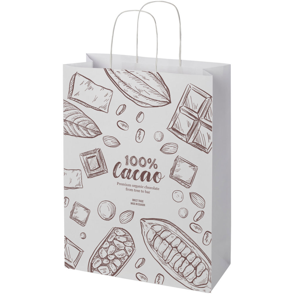 Kraftpapiertasche 120 g/m² mit gedrehten Griffen – 31 × 12 × 41 cm