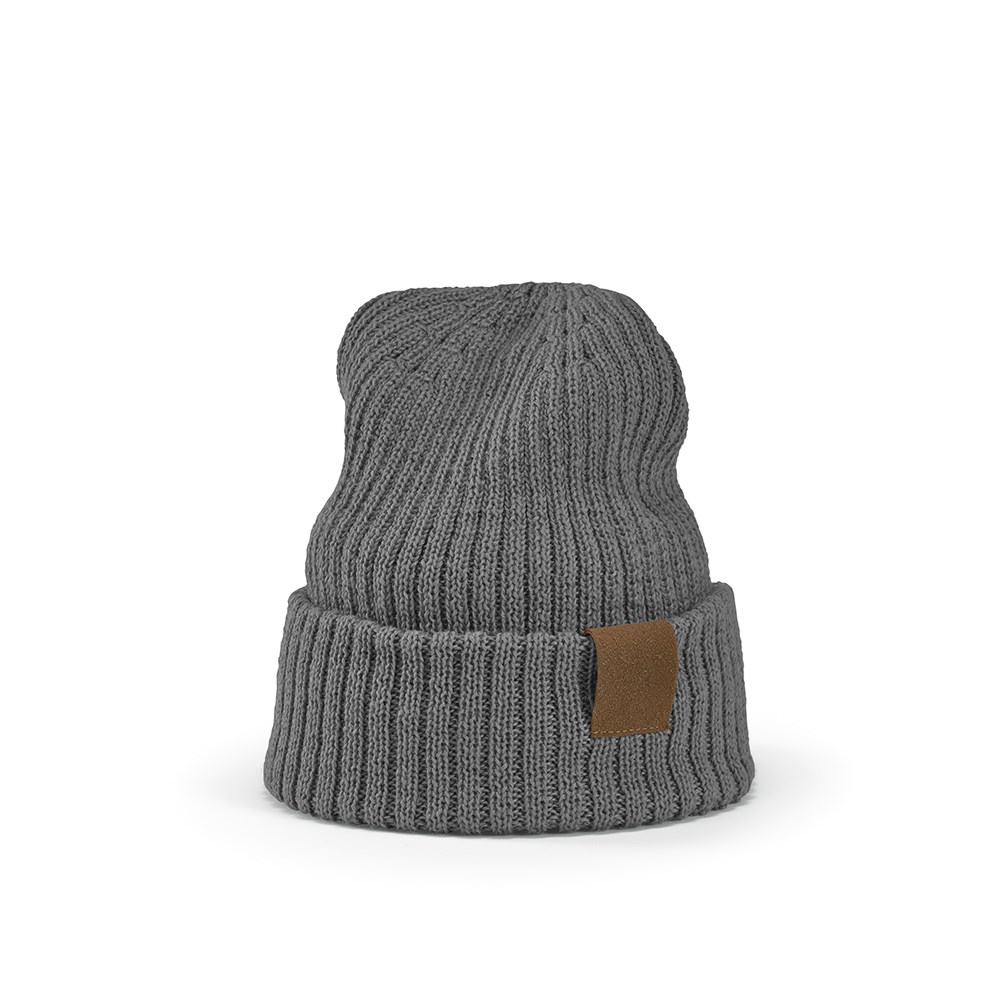 Cobain Mütze aus rPET und Wolle. Mit personalisierbarem Aufnäher - Grau