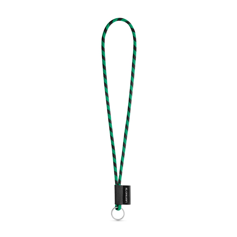 75093. SET Lanyard TUBE Lang (Ø 7 mm) mit Ring Ø 32 mm - schwarz, grün