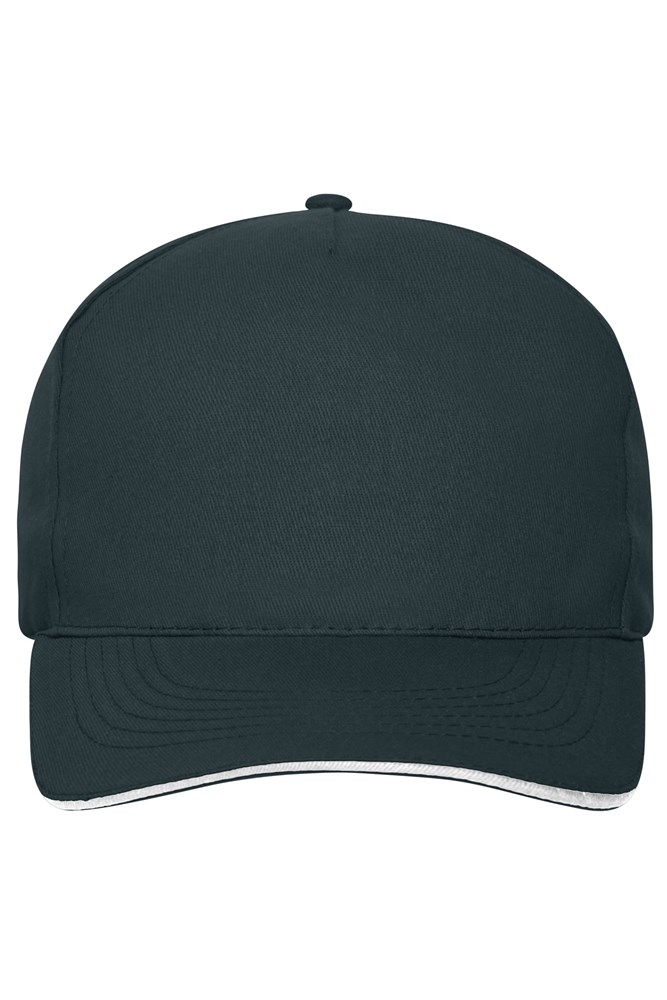 5 Panel Sandwich Cap Organic Cotton - Navy/white (ca. Pantone 296C
white)
