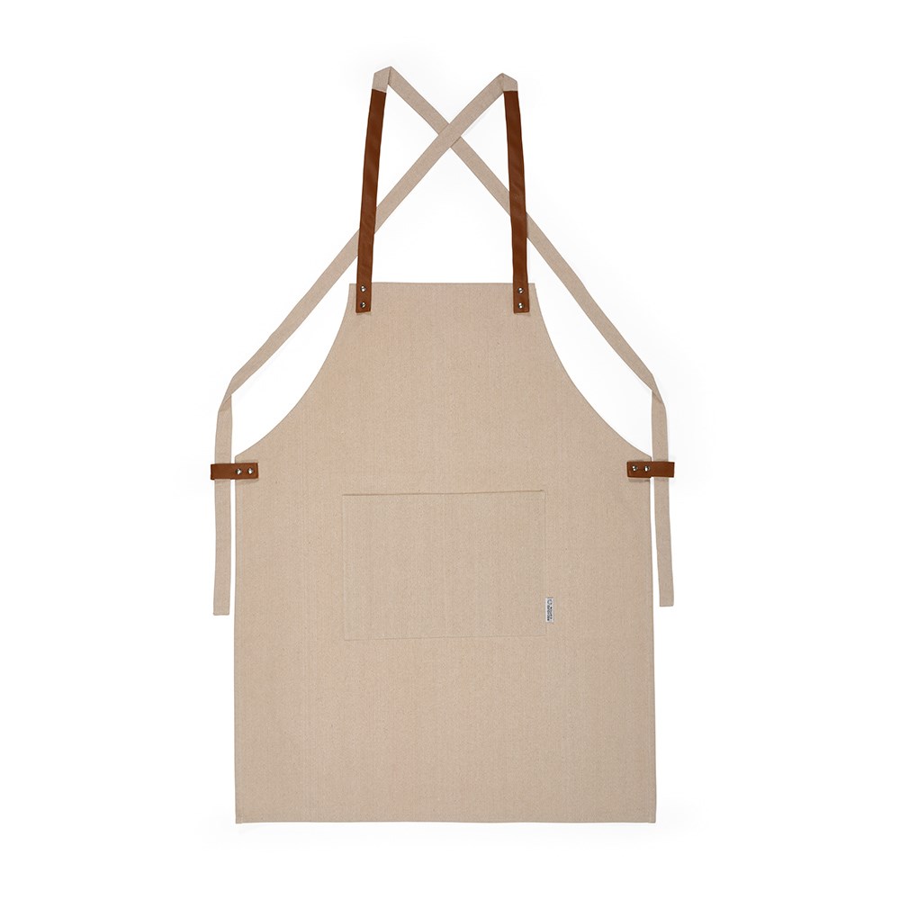 Kandinsky Schürze aus recy.Baumwolle 280 g/m² mit rPU-Details - Natur