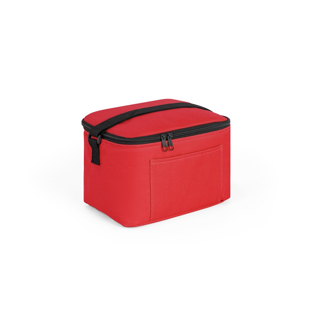 CANCUN. Kühltasche aus recyceltem 600D-Polyester mit verstellbarem Gurtband 7 L - Rot