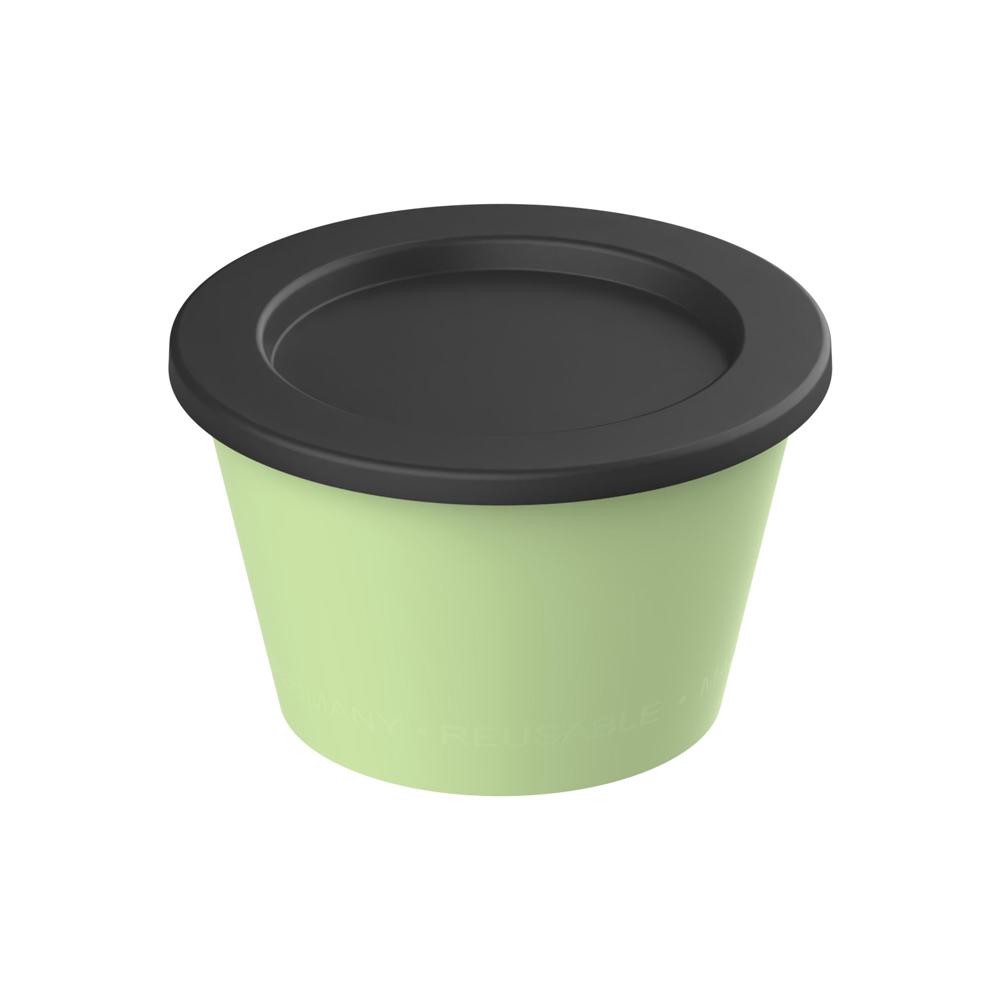 Dipbecher "ToGoPlus", 100 ml - geselliges grün/schwarz