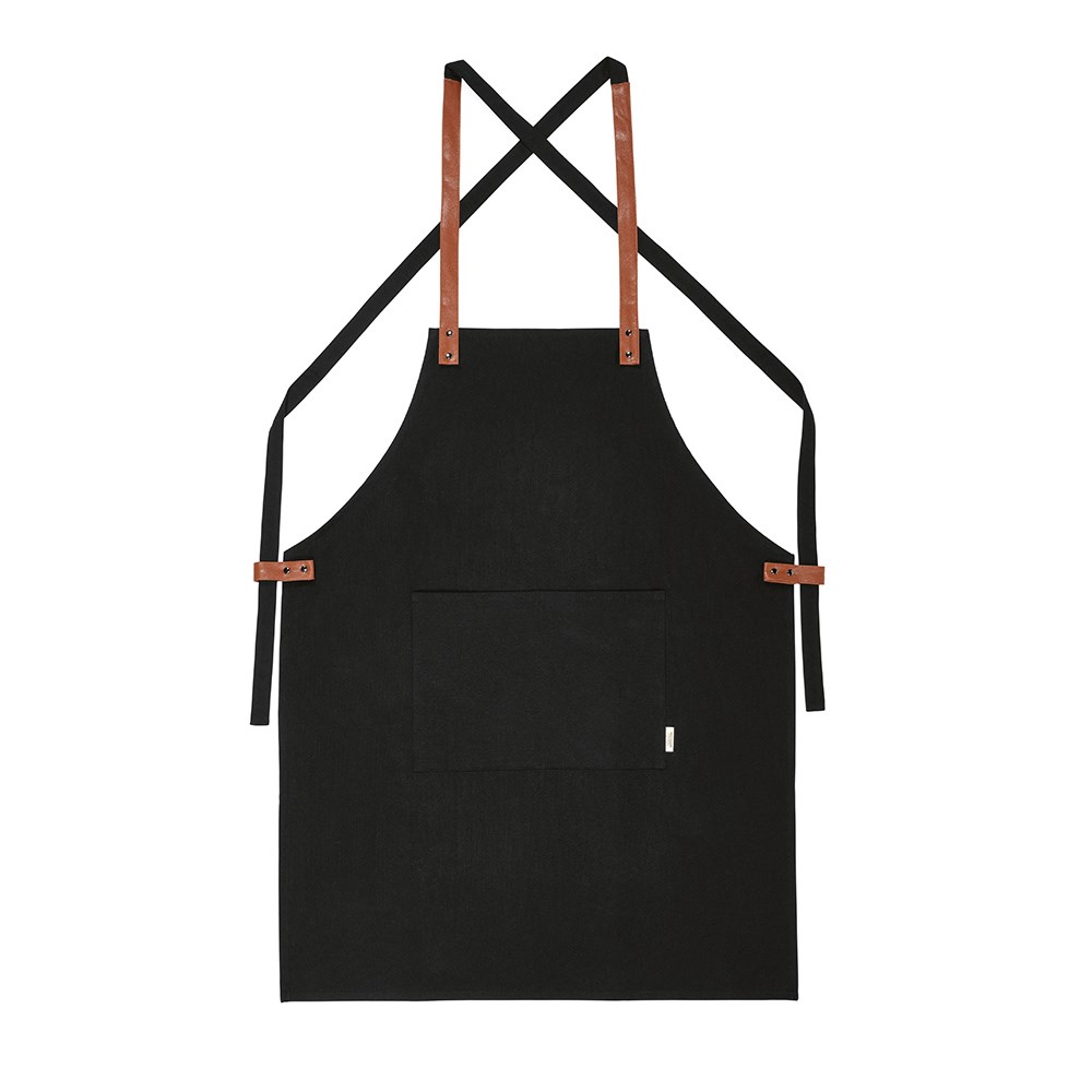 Kandinsky Schürze aus recy.Baumwolle 280 g/m² mit rPU-Details - Schwarz