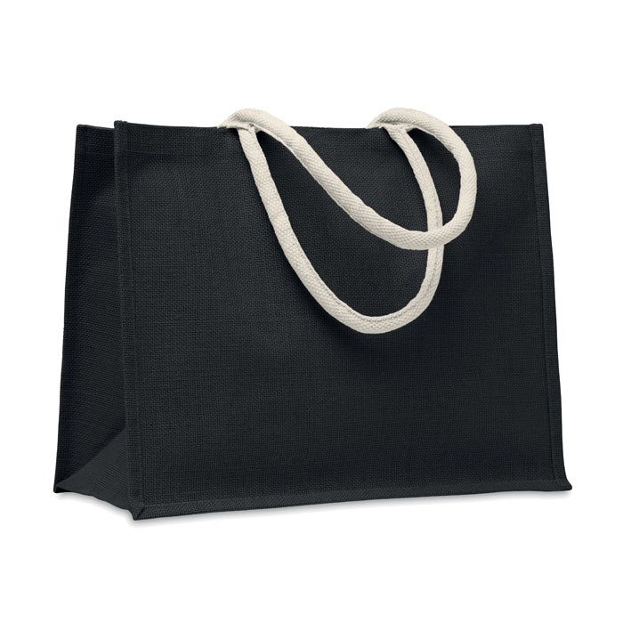 AURA - Einkaufstasche Jute - schwarz