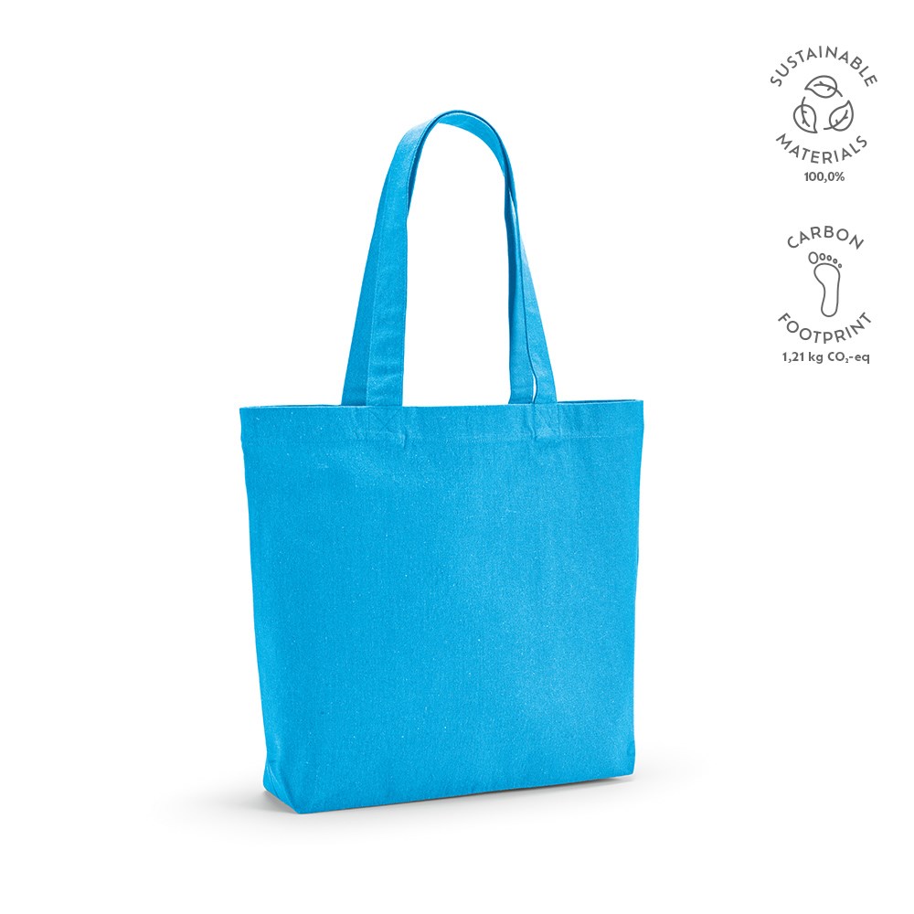 Aconcagua Einkaufstasche recy.Baumwolle (280 g/m²). Mit Bodenfalte - Hellblau
