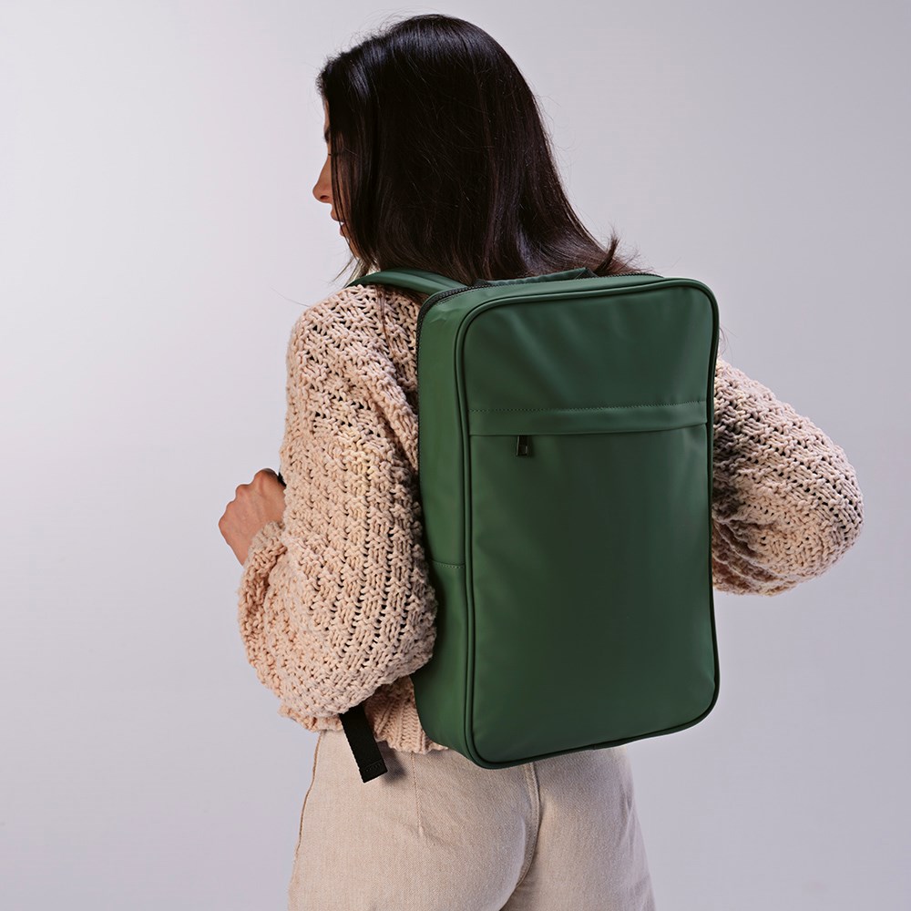 Amsterdam 16L Rucksack aus rPU uns rPET. Laptops bis 17" - Grün