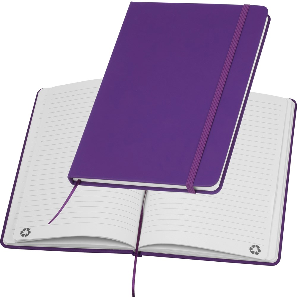 A5 Notizbuch aus recyceltem Papier DOMINIK - lila