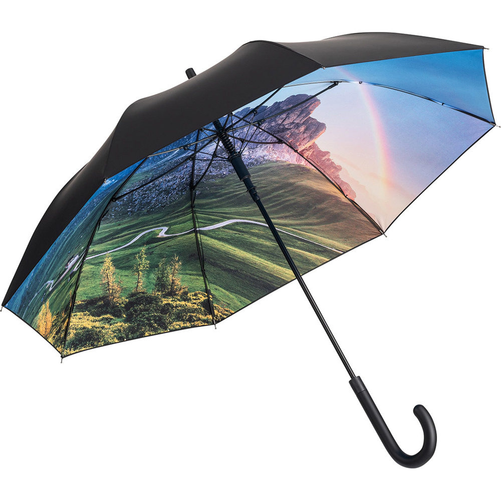 1193 AC-Stockschirm FARE® Impressions - schwarz/berg-design