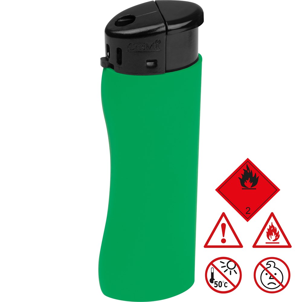 Elektronik Feuerzeug, ergonomisch ANATOL - Grün