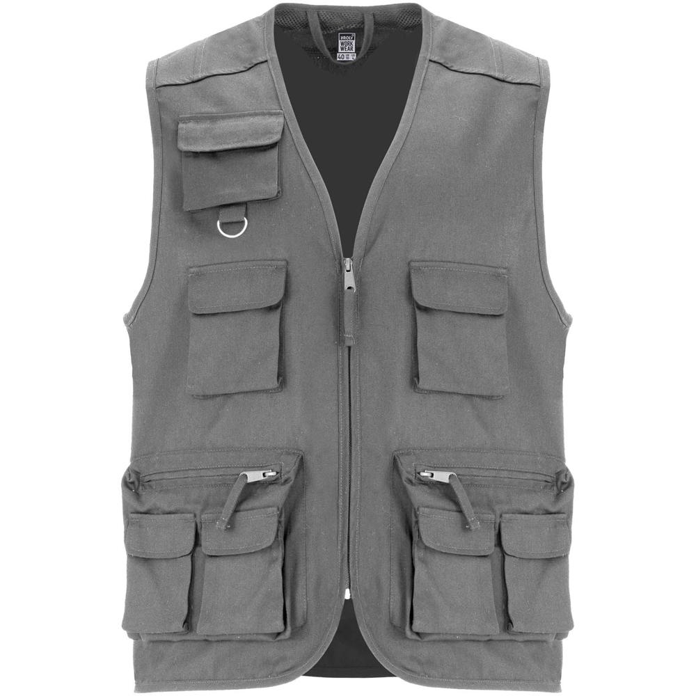 Venera Arbeitsweste mit V-Ausschnitt und mehreren Taschen, 200 g/m2 - blei
