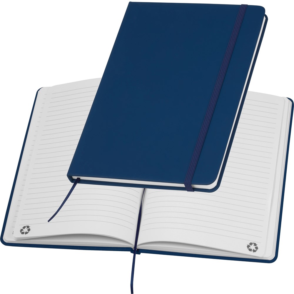 A5 Notizbuch aus recyceltem Papier DOMINIK - dunkelblau