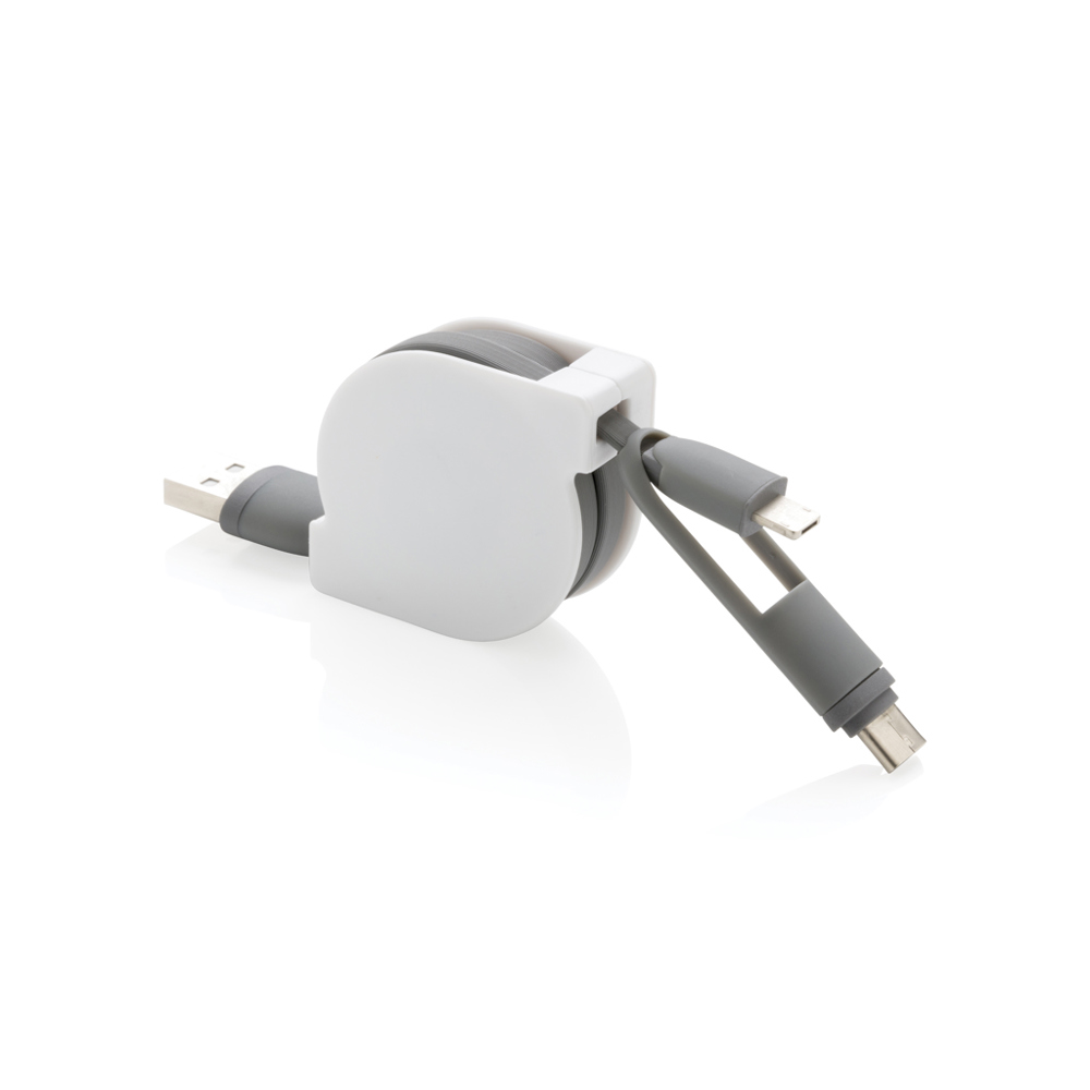 3-in-1 ausziehbares Kabel - grau (± PMS Grey)