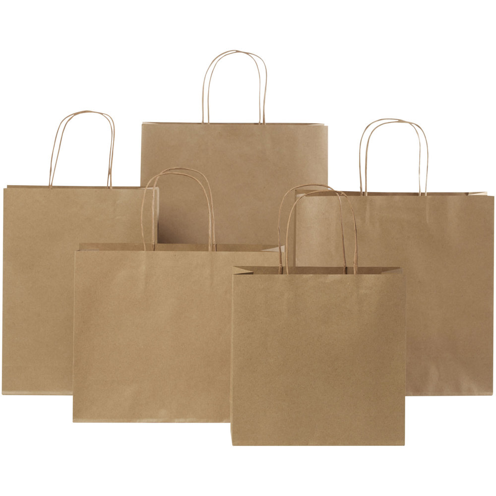 Kraftpapiertasche 120 /m² mit gedrehten Griffen – 24 × 9 × 24 cm