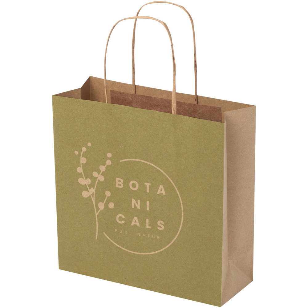 Kraftpapiertasche 120 /m² mit gedrehten Griffen – 24 × 9 × 24 cm - Kraftpapier