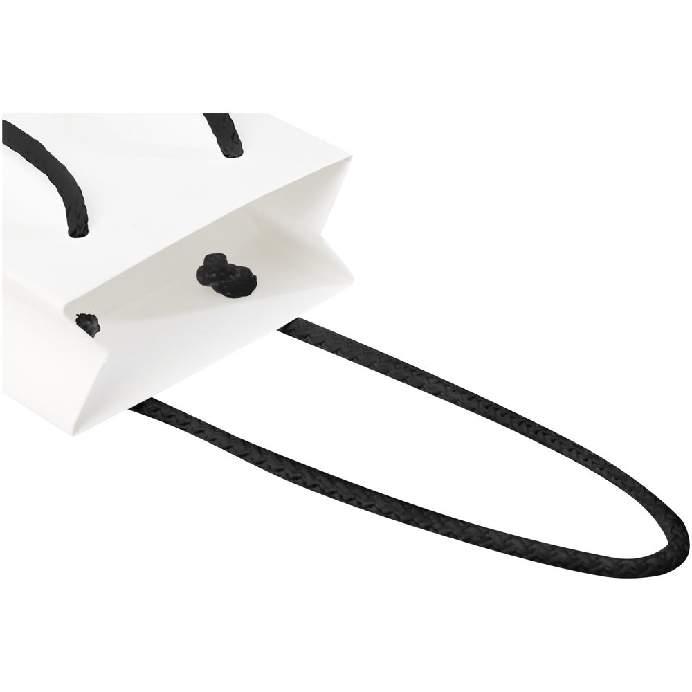 Handgefertigte 170 g/m² Integra-Papiertüte mit Kunststoff Kordelgriffen – 9,5 × 4 × 17 cm