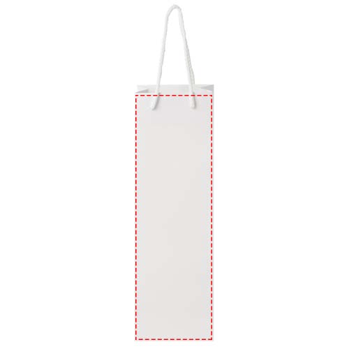 Handgefertigte 170 g/m² Weinflaschentüte aus Integra-Papier mit Kunststoff Kordelgriffen – 12 × 9 × 37 cm