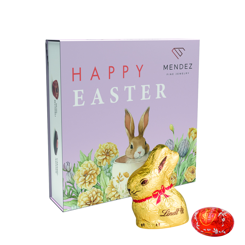 Lindt Präsent im Werbeschuber, Kleine Kostbarkeiten Goldhase