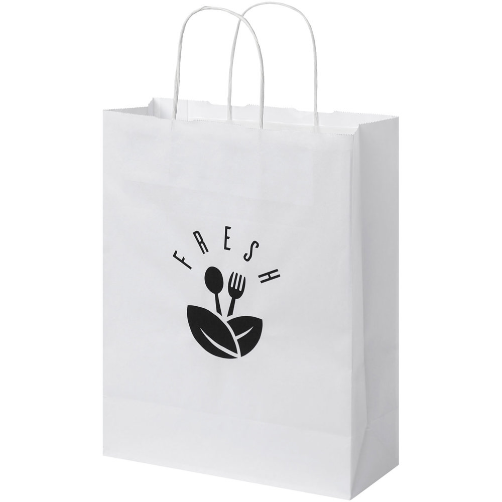 Kraftpapiertasche 80 g/m² mit gedrehten Griffen – 25 × 11 × 32 cm