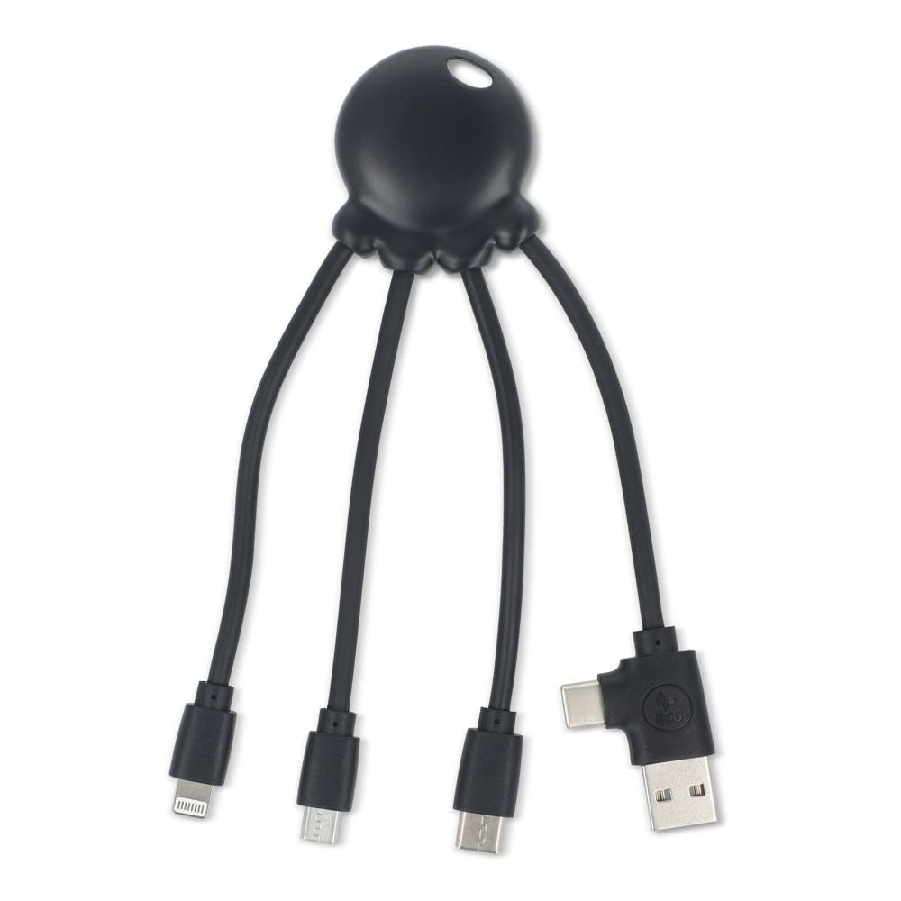 4009| Xoopar Eco Octopus Ladekabel Ocean Bound Plastic - Schwarz