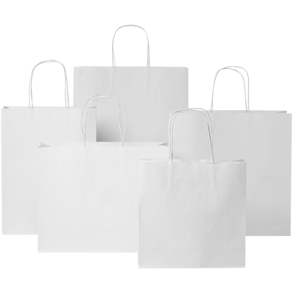 Kraftpapiertasche 120 g/m² mit gedrehten Griffen – 31 × 12 × 25 cm