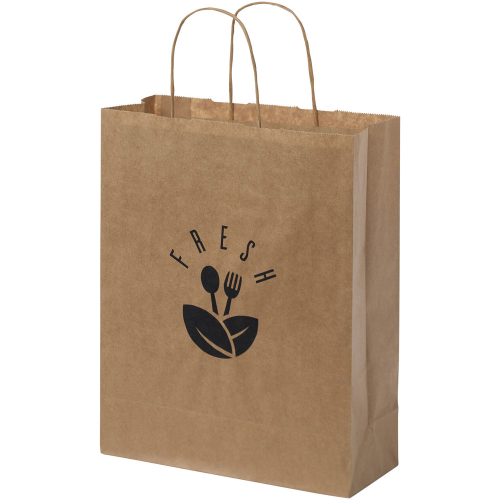 Kraftpapiertasche 80 g/m² mit gedrehten Griffen – 25 × 11 × 32 cm - Kraftpapier