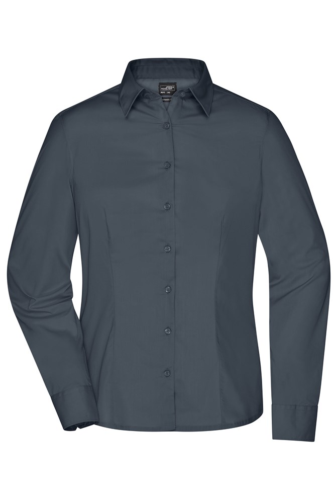 Ladies' Business Shirt Long-Sleeved - Carbon (ca. Pantone 425U)