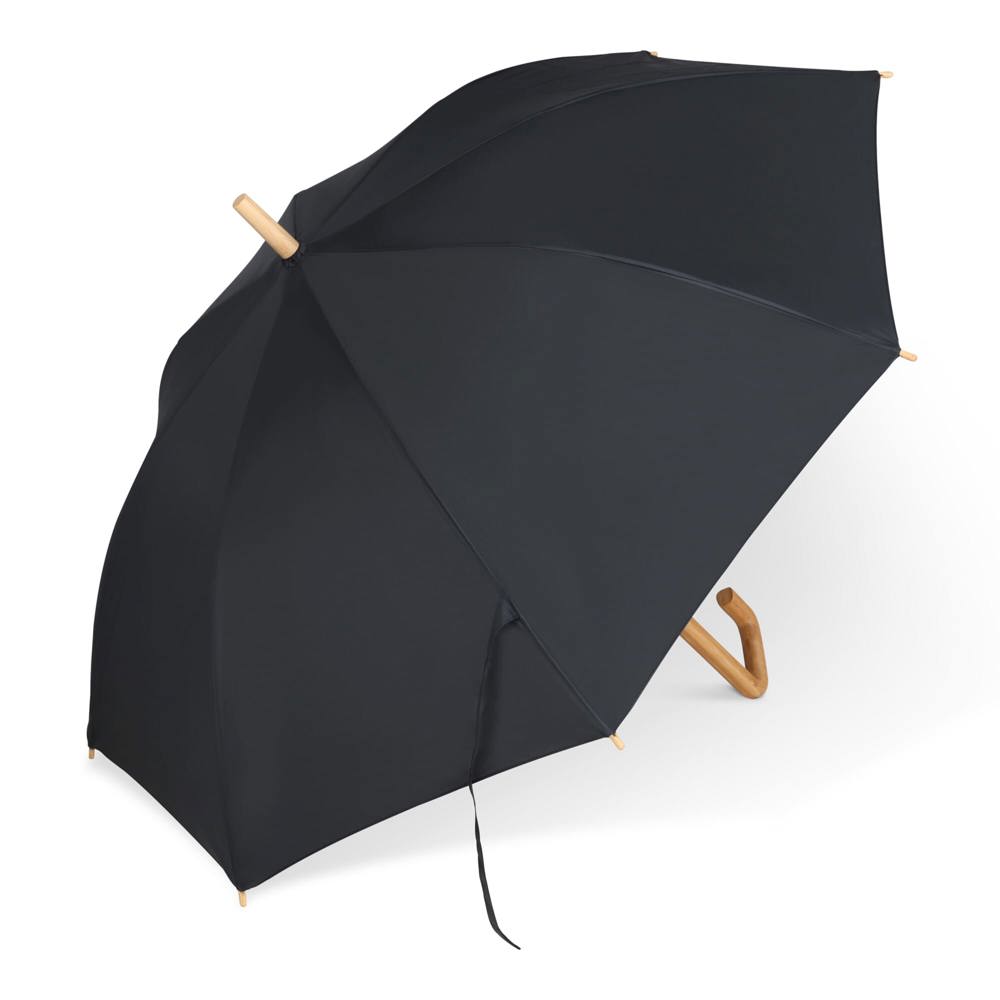 23” Regenschirm aus R-PET-Material mit Automatiköffnung - schwarz
