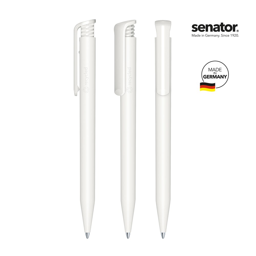 senator® Super Hit Matt Recycled Druckkugelschreiber - Weiß