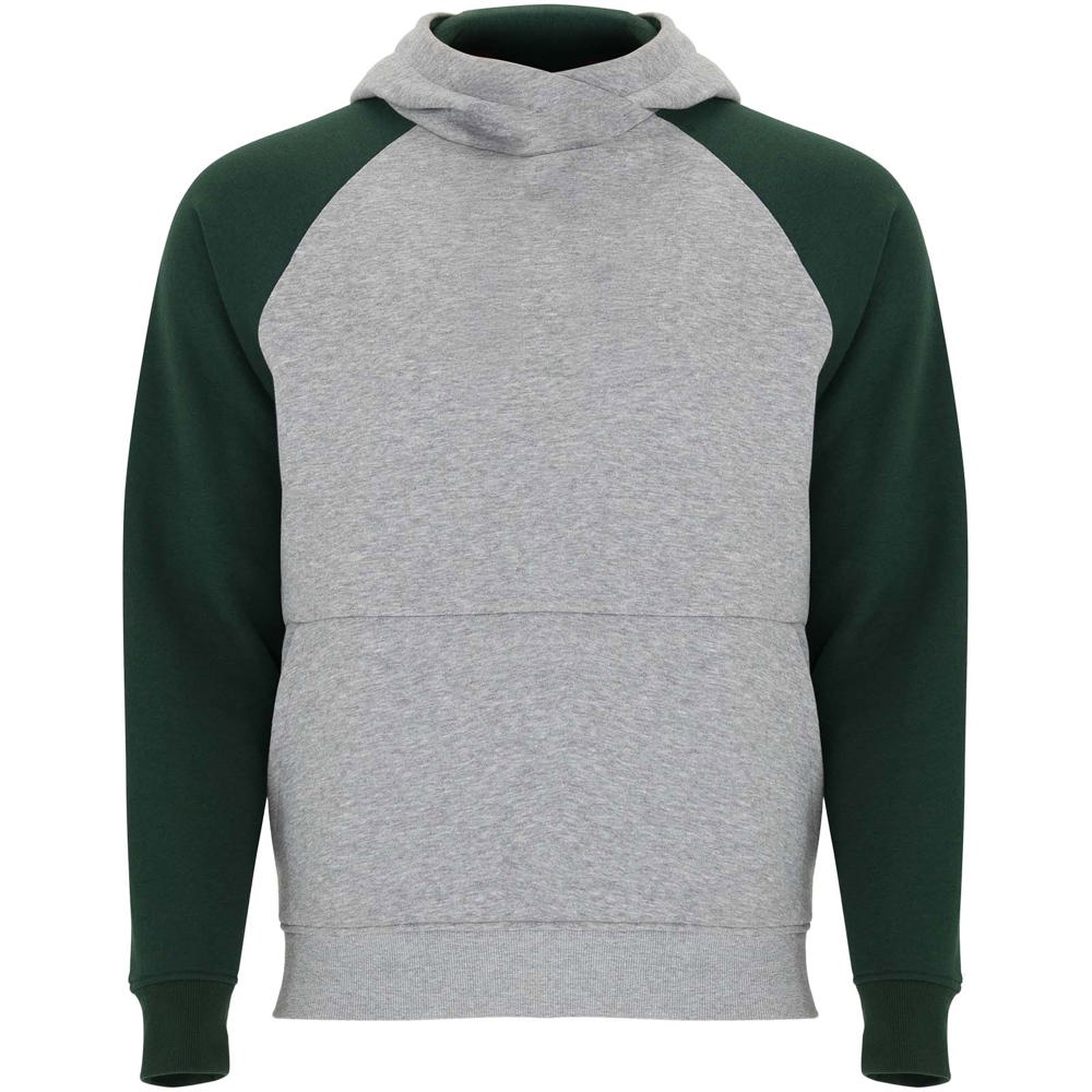 Badet 280 g/m² zweifarbiger Kapuzenpullover für Kinder - heather grau, dunkelgrün