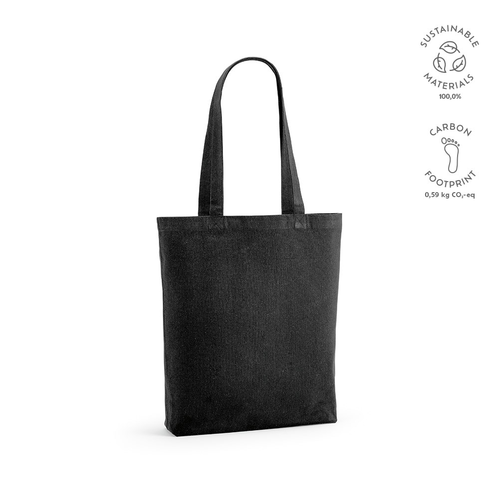 Annapurne Einkaufstasche recy.Baumwolle (180 g/m²). Mit Bodenfalte - Schwarz