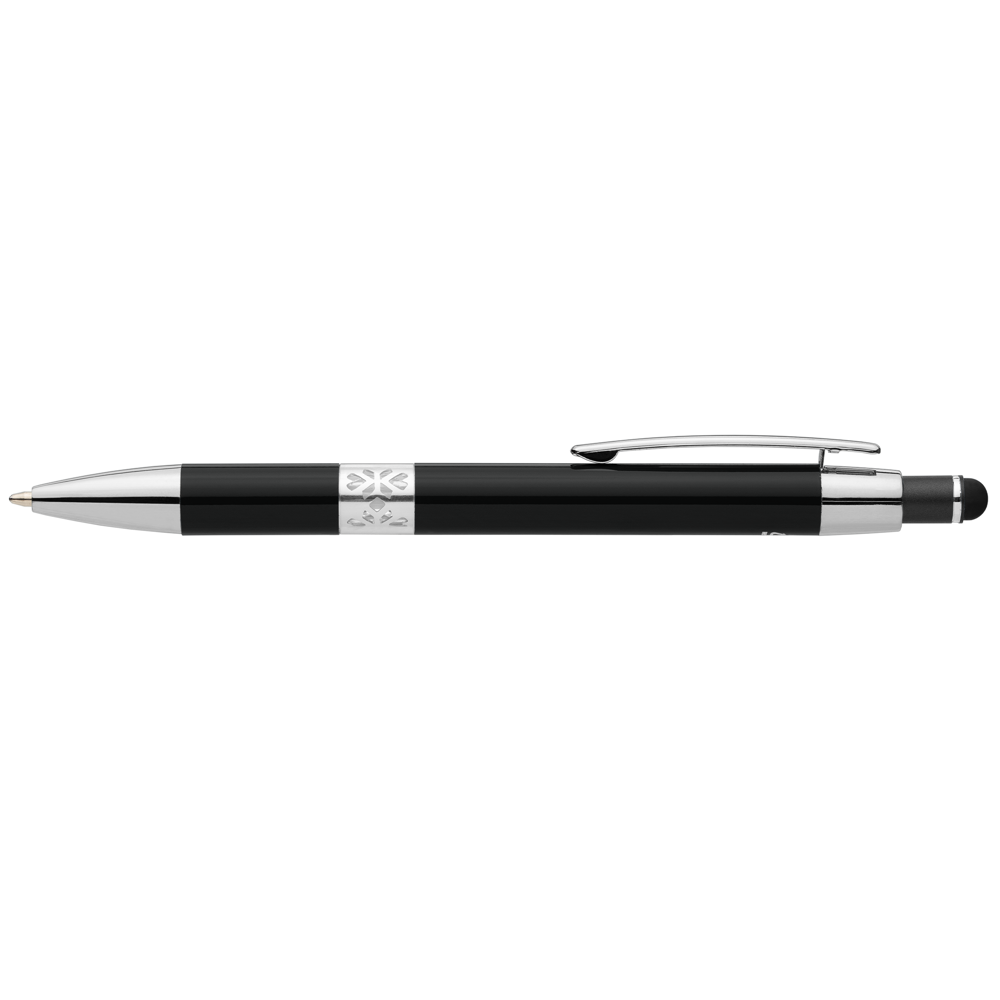 Adorn Kugelschreiber mit Chromverzierung und Stylus aus recyceltem Aluminium