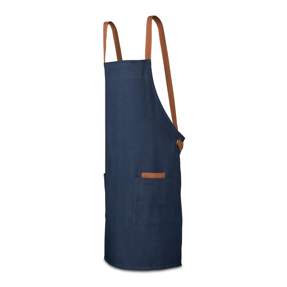 CARDAMOM. Schürze aus Baumwolle (80 % recycelt) und Polyester (20 % recycelt) (220 g/m²) - dunkelblau
