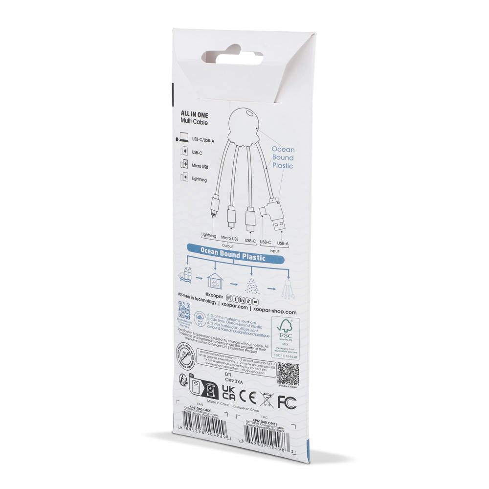 4009| Xoopar Eco Octopus Ladekabel Ocean Bound Plastic
