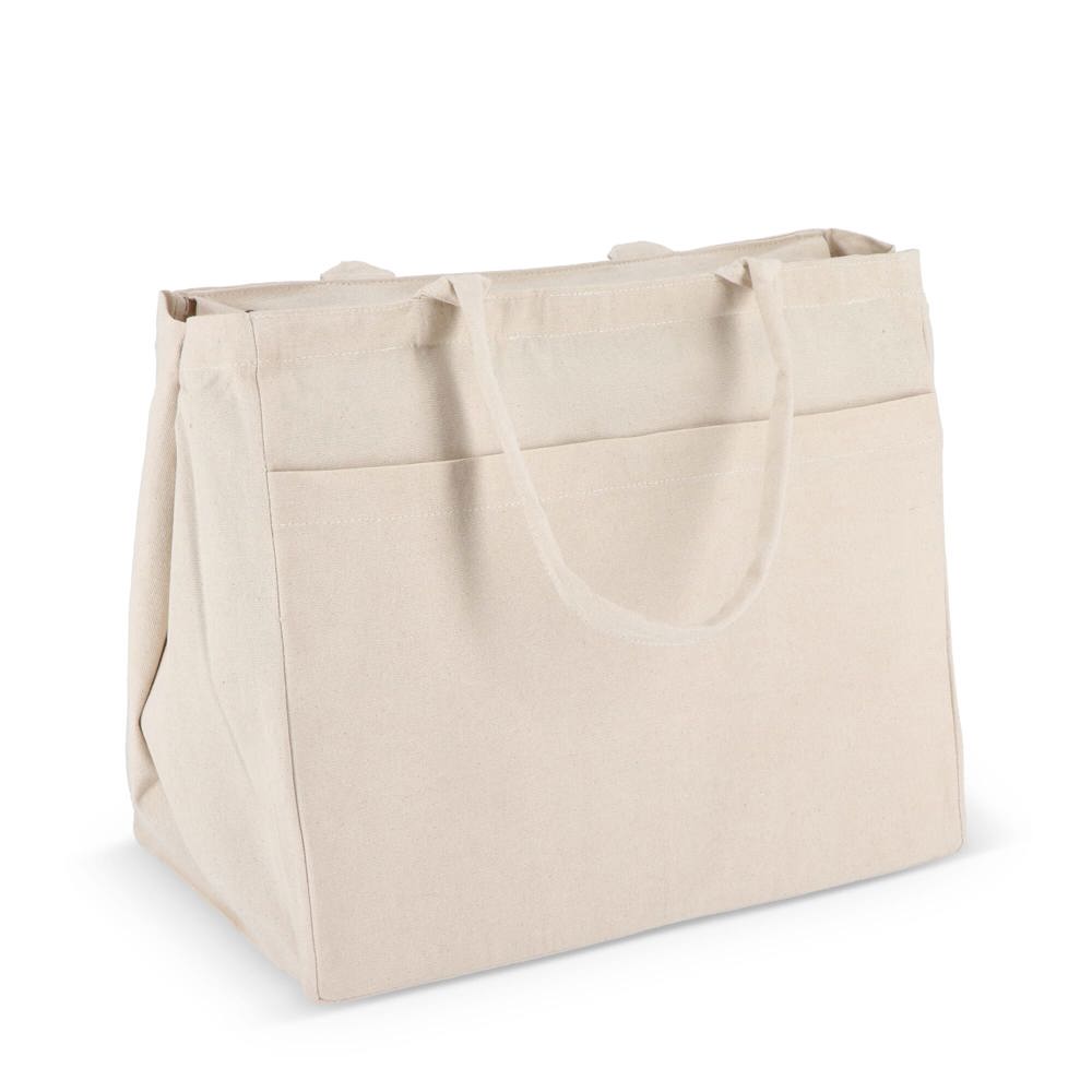 Baumwoll-Tragetasche mit Reißverschluss OEKO-TEX® 39 x 24 x 34cm 320g/m²